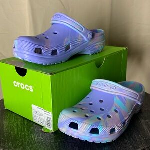 Crocs: classic marbled clog k- Color Moon Jelly- Size j6